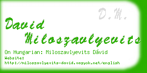 david miloszavlyevits business card